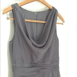 Beautiful Grey Knee-length Drapey Formal Dress